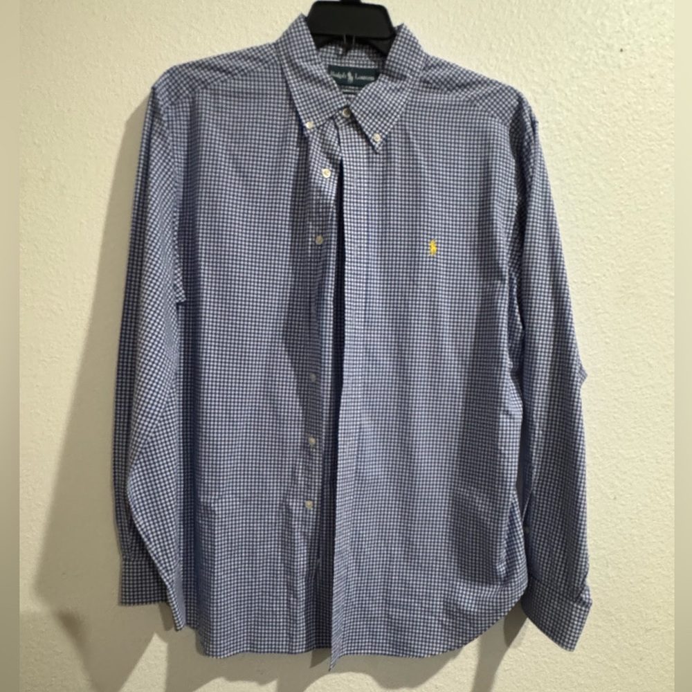 Blue Gingham Polo Shirt
